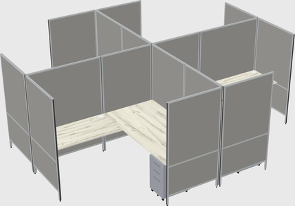 Modern modular quad l-shaped panel system