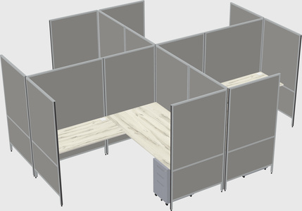 Modern modular quad l-shaped panel system