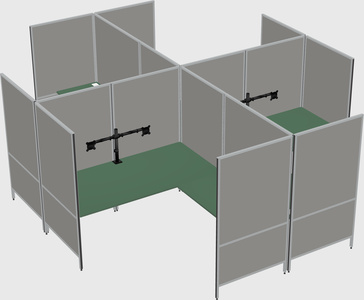 Modern modular quad l-shaped panel system