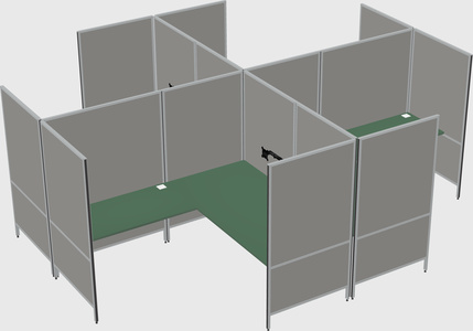 Modern modular quad l-shaped panel system