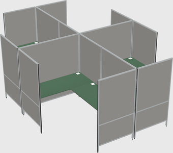Modern modular quad l-shaped panel system