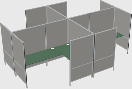 Modern modular quad l-shaped panel system