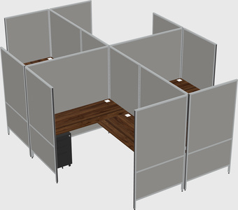 Modern modular quad l-shaped panel system