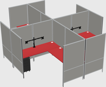 Modern modular quad l-shaped panel system