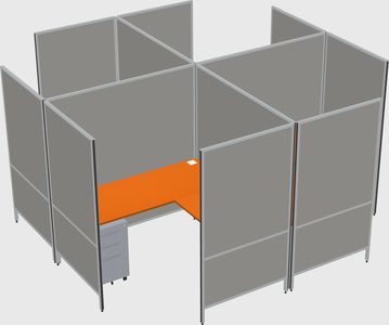 Modern modular quad l-shaped panel system
