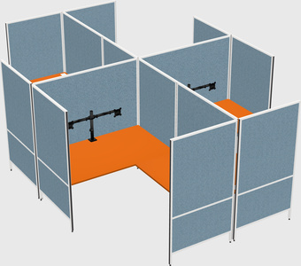 Modern modular quad l-shaped panel system