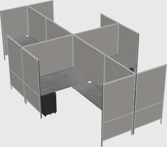 Modern modular quad l-shaped panel system