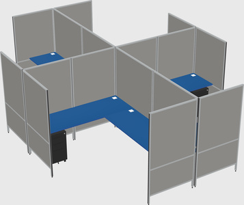 Modern modular quad l-shaped panel system
