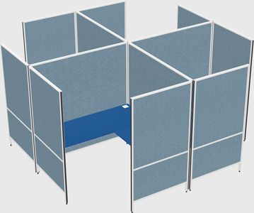 Modern modular quad l-shaped panel system