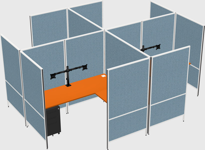 Modern modular quad l-shaped panel system