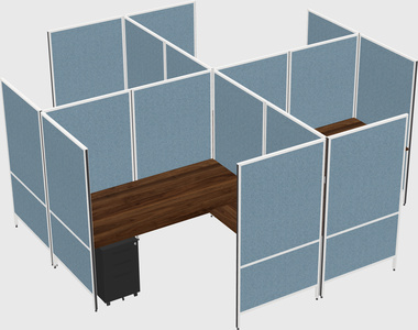 Modern modular quad l-shaped panel system