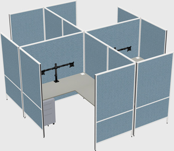 Modern modular quad l-shaped panel system