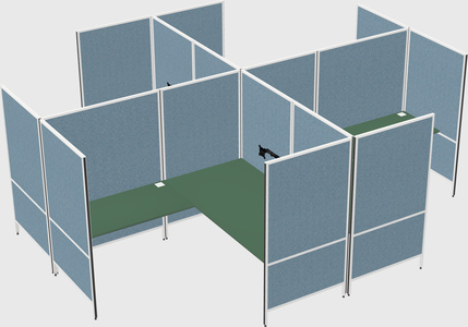 Modern modular quad l-shaped panel system