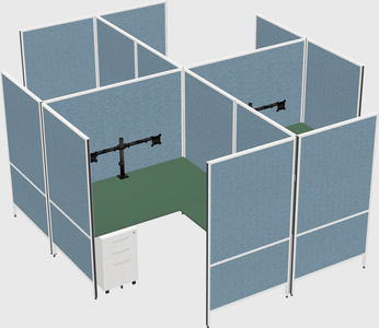 Modern modular quad l-shaped panel system