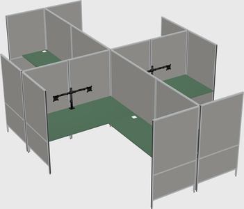 Modern modular quad l-shaped panel system