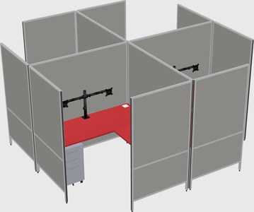 Modern modular quad l-shaped panel system