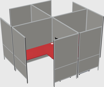 Modern modular quad l-shaped panel system