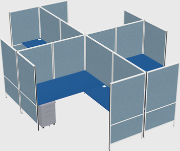 Modern modular quad l-shaped panel system