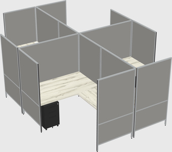 Modern modular quad l-shaped panel system