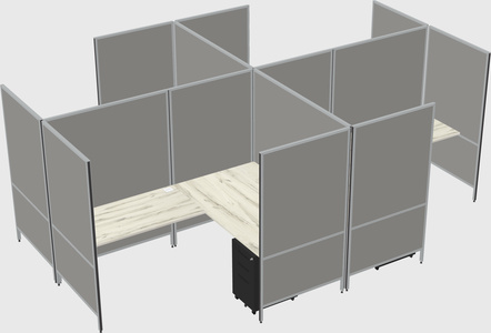 Modern modular quad l-shaped panel system