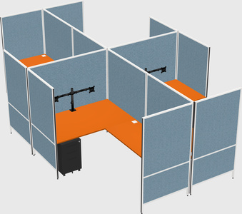 Modern modular quad l-shaped panel system