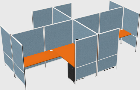 Modern modular quad l-shaped panel system