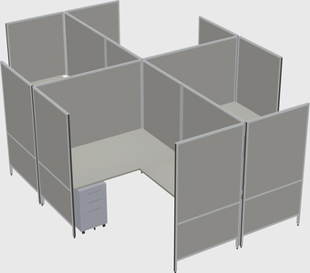 Modern modular quad l-shaped panel system