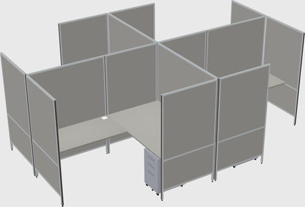Modern modular quad l-shaped panel system