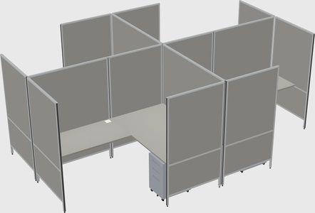 Modern modular quad l-shaped panel system