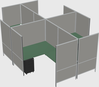 Modern modular quad l-shaped panel system