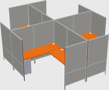 Modern modular quad l-shaped panel system