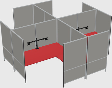 Modern modular quad l-shaped panel system