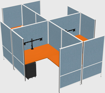Modern modular quad l-shaped panel system
