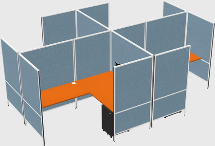 Modern modular quad l-shaped panel system