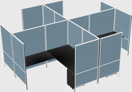 Modern modular quad l-shaped panel system