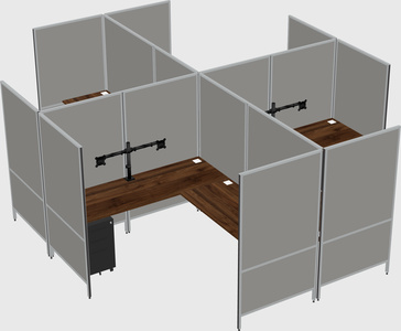 Modern modular quad l-shaped panel system
