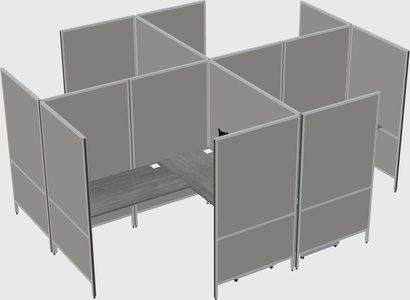 Modern modular quad l-shaped panel system