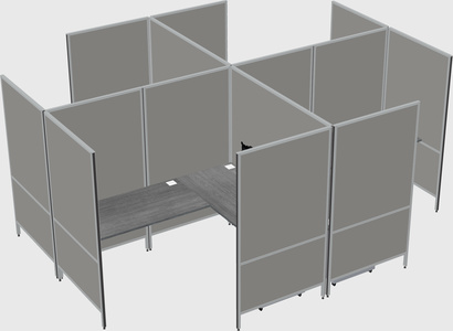 Modern modular quad l-shaped panel system
