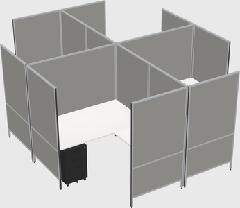 Modern modular quad l-shaped panel system