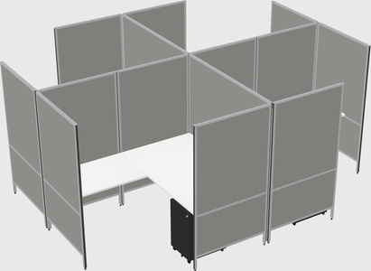 Modern modular quad l-shaped panel system