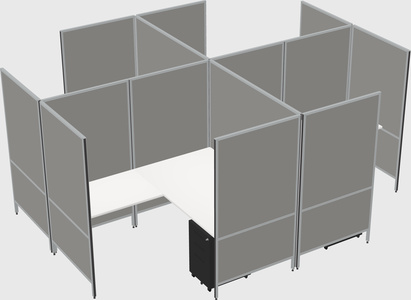 Modern modular quad l-shaped panel system