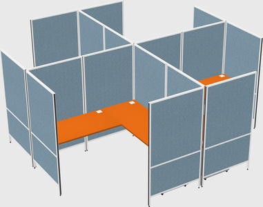 Modern modular quad l-shaped panel system