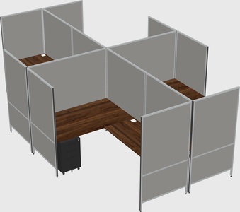 Modern modular quad l-shaped panel system