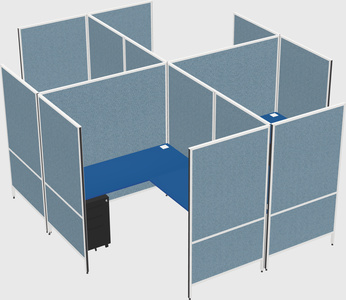 Modern modular quad l-shaped panel system