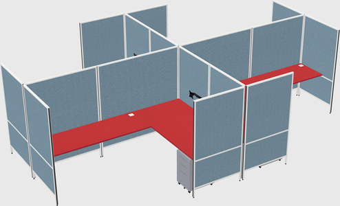Modern modular quad l-shaped panel system