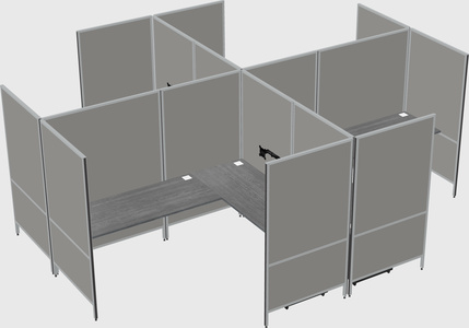 Modern modular quad l-shaped panel system