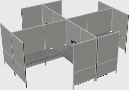 Modern modular quad l-shaped panel system
