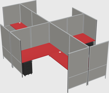 Modern modular quad l-shaped panel system