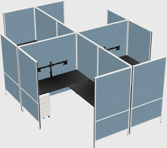 Modern modular quad l-shaped panel system