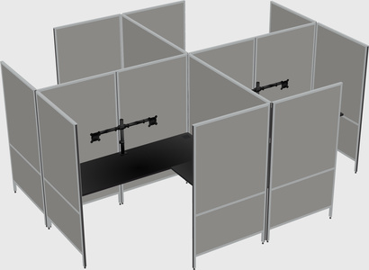 Modern modular quad l-shaped panel system